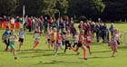 Start of the under-11 girls Northern Cross Country Relays, Graves Park, Sheffield.